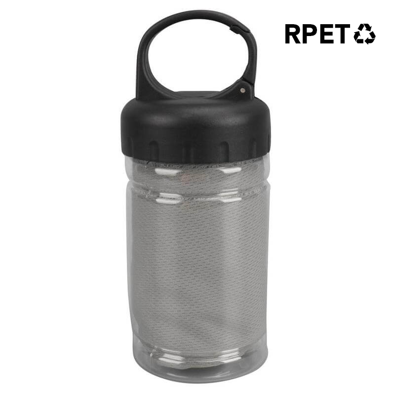 RPET Microfiber Cooling Towel in Carry Bottle