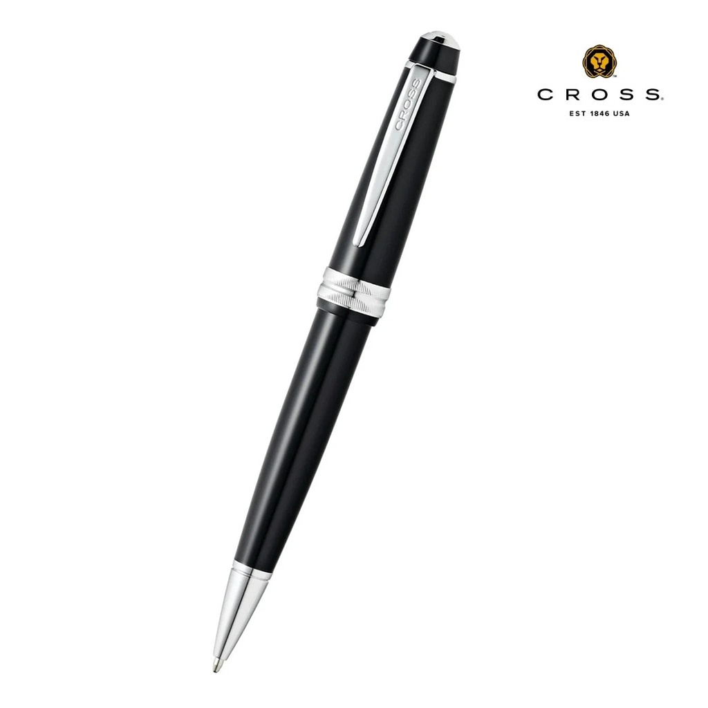 Cross Bailey Light™ Polished Black Resin with Polished Chrome Appointments Ballpoint Pen (Blue Ink)