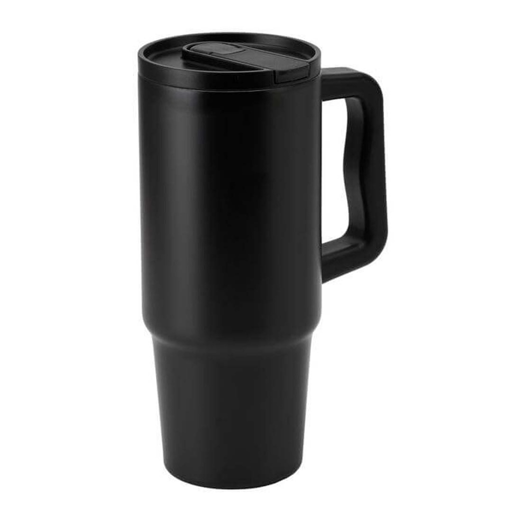 BERN 2.0 - Hans Larsen Recycled Stainless Steel Tumbler with Straw Lid - Black