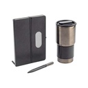 [GSHL 9595] GIESSEN - Hans Larsen Gift Set of Tumbler, Notebook and Pen - Black	