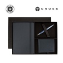[GSCR 8672] Cross Calais™ Ballpoint Pen with Notebook and Bifold Wallet Gift Set - Blue