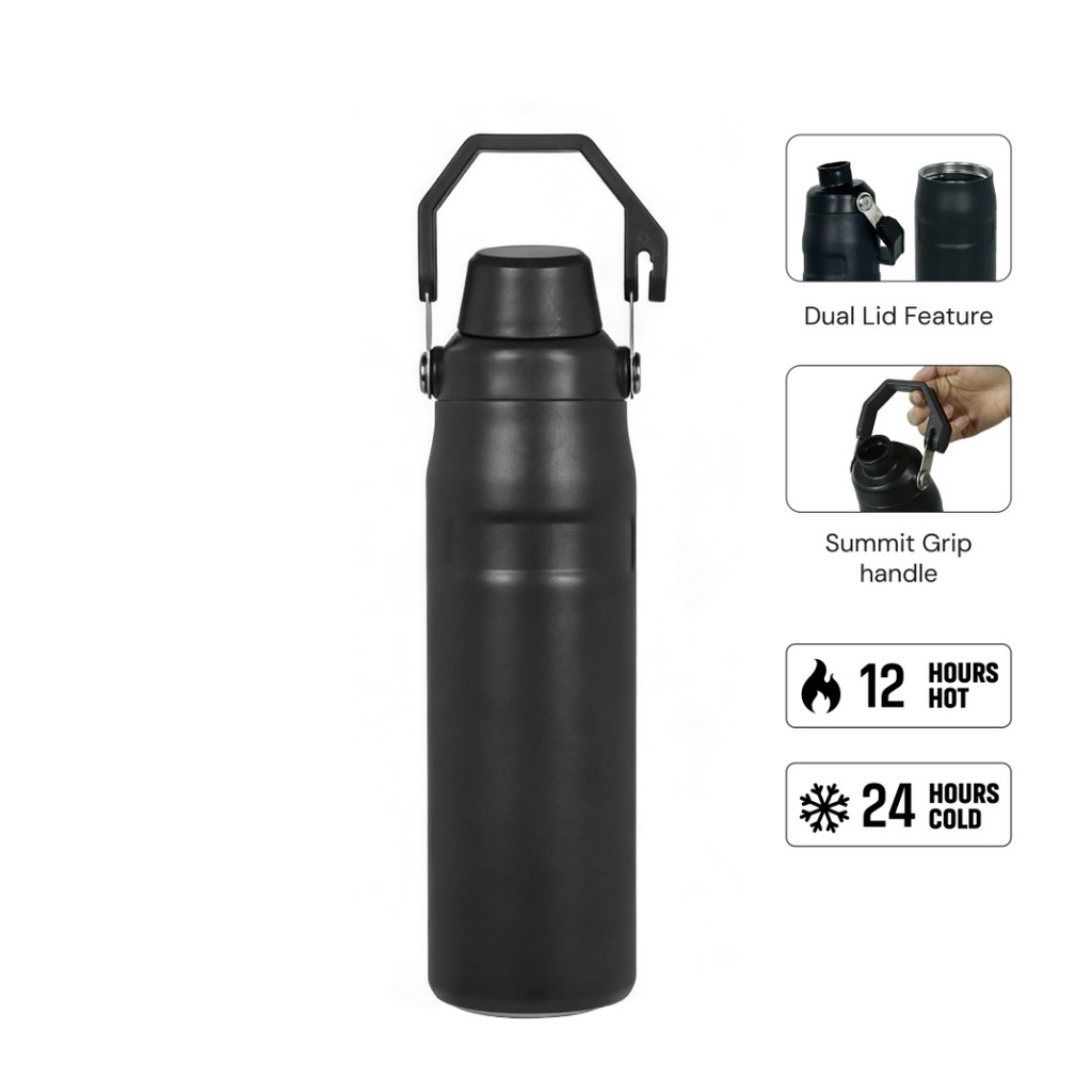 THERMORA - Hans Larsen SummitGrip Thermal Flask 710 ml - Black