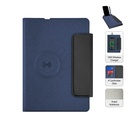 [ITFO 1298] MagFolio - Santhome A5 PU Portfolio with 15W MagSafe Wireless Charger - Navy Blue 