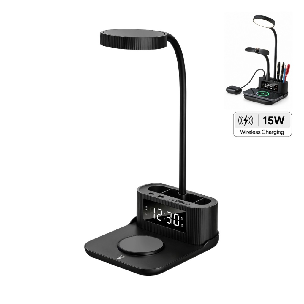 VELTRIX - Giftology 6-in-1 Multifunctional Desk Lamp - Black