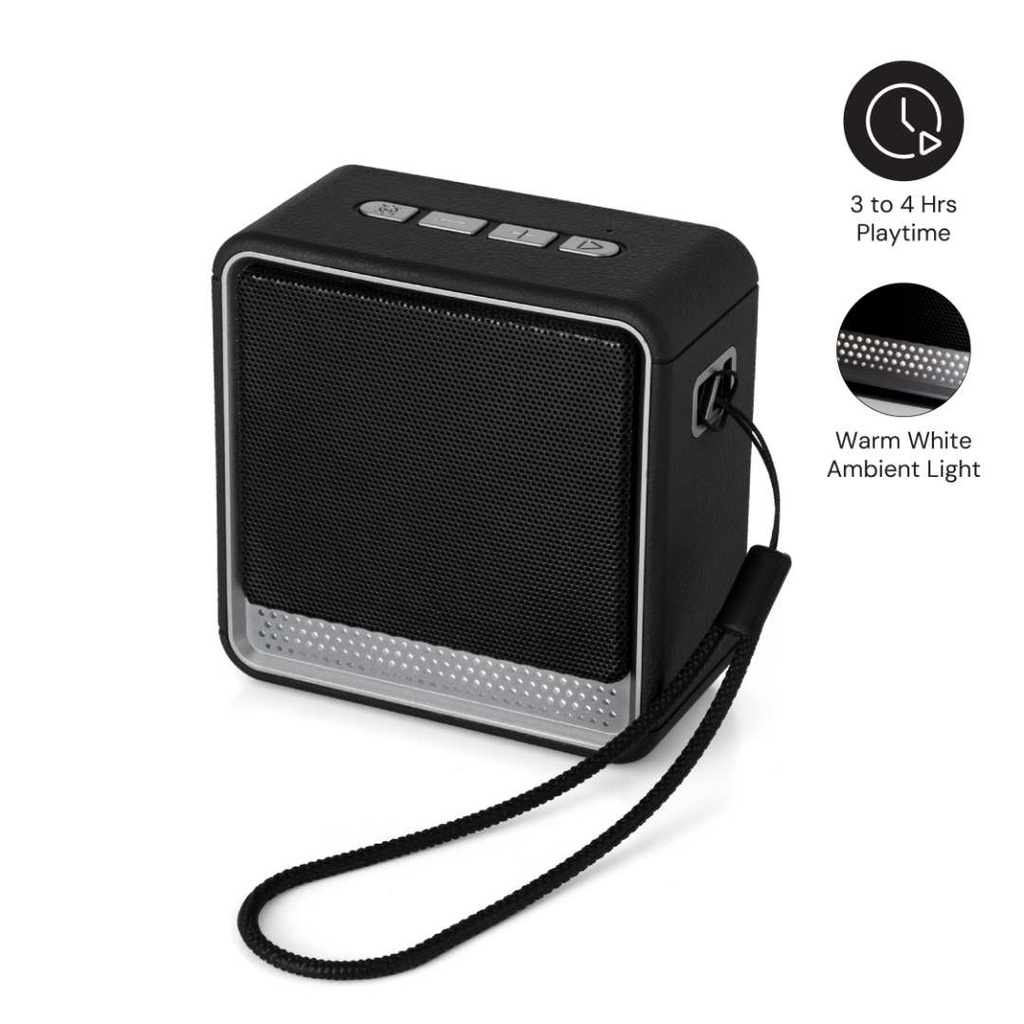 FELIX - @memorii Portable Wireless Speaker - Black / Silver 