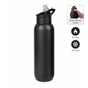 TOLEDO - Hans Larsen Double Wall Bottle with Straw  600 ml - Black 