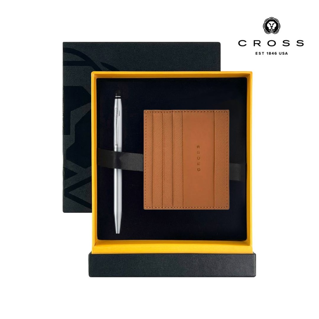 Cross Click™ Ballpoint Pen with Leather Cardholder - Mocha