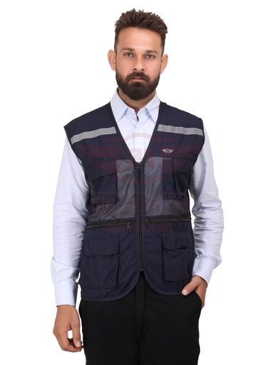 [1007- Safex Pro Vest] Safex Pro Safety Vest- Color: Navy Blue
Fabric: Polyester & Air Mesh
GSM: 130
