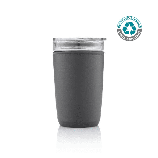 [DWHL 3158] CERRA - Hans Larsen Premium Glass Tumbler with Recycled Protective Sleeve - Black