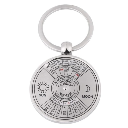 [MSKC 9152] SLIGO - 50 Year Perpetual Calendar Keychain - Silver