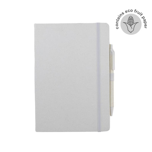 [NBEN 5250] ABULA - eco-neutral® A5 Hard Cover Notebook & Pen Set - Corn Paper