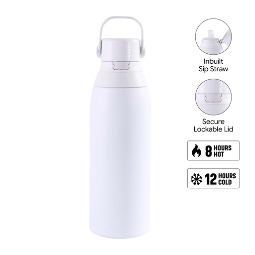 [DWHL 3269] EVORA - Hans Larsen Double Wall Stainless Steel Vacuum Bottle - 750ml - White