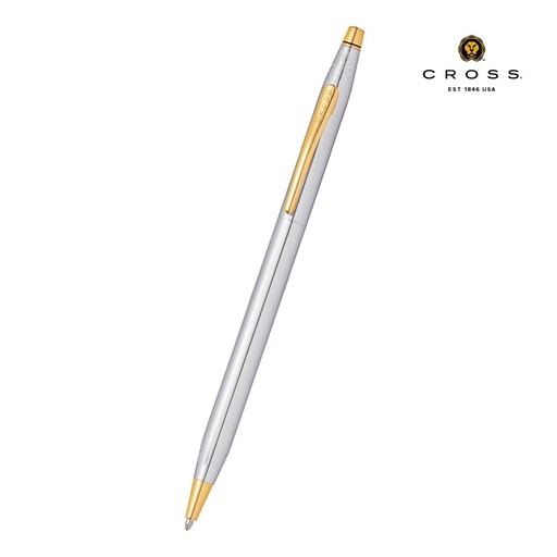 [WICR 5388] Cross Classic Century® Medalist® Chrome with 23KT Gold Plated Appointments Ballpoint Pen  (Blue Ink)