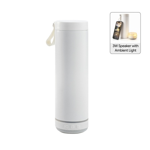 [DWGL 3291] DEXOS - Giftology Double Wall Vacuum Bottle with 3W Speaker - 500 ml - White