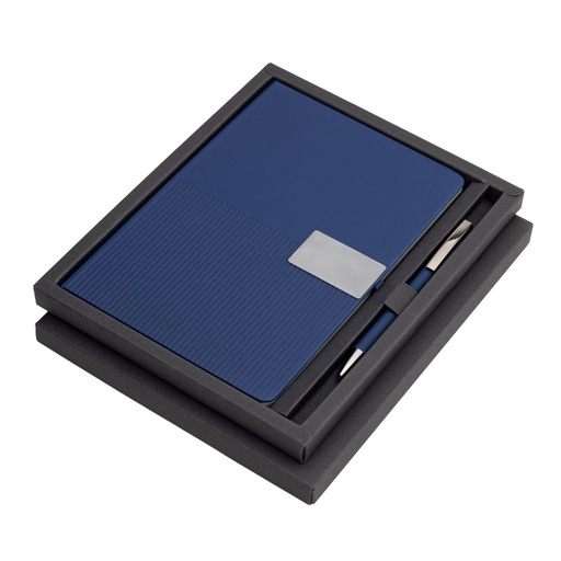 [GSGL 9617] RIPPLE SET - Giftology Set of Notebook and Pen - Navy Blue