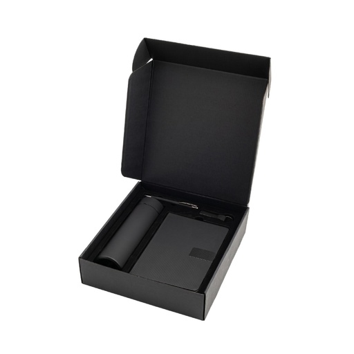 [GSGL 9618] ORION SET - Giftology Set of Temperature Flask, Notebook, Pen and Keychain - Black 
