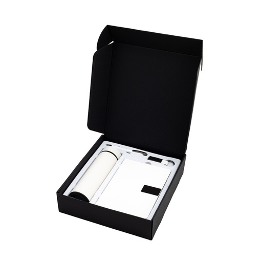 [GSGL 9619] ORION SET - Giftology Set of Temperature Flask, Notebook, Pen and Keychain - White