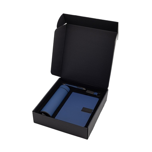 [GSGL 9620] ORION SET - Giftology Set of Temperature Flask, Notebook, Pen and Keychain - Navy Blue 