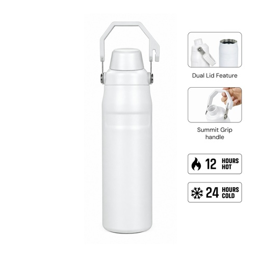 [DWHL 3294] THERMORA - Hans Larsen SummitGrip Thermal Flask 710 ml - White