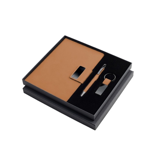 [GSGL 9630] REGENT - Giftology Set of Notebook, Keychain and Pen - Tan 