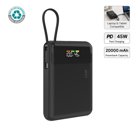 [ITPB 1307] ZENO - @memorii 20000mAh PD 45W Powerbank for Laptop / Mobile - Black