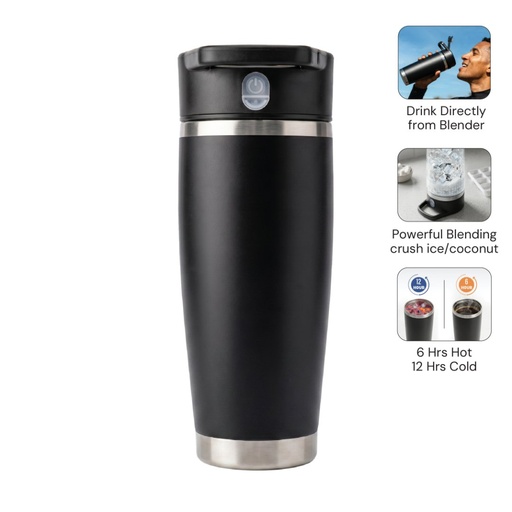 [DWHL 3303] VitaJet - Hans Larsen Insulated Flip Portable Blender 600ml - Black