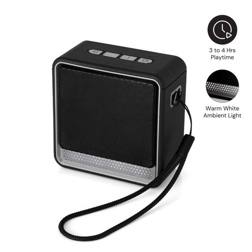 [ITSP 1312] FELIX - @memorii Portable Wireless Speaker - Black / Silver 