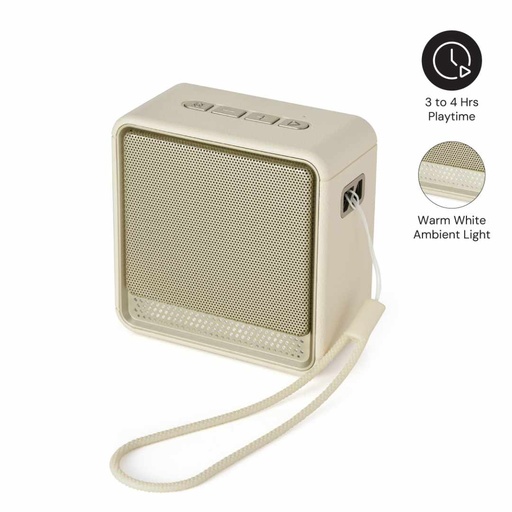 [ITSP 1313] FELIX - @memorii Portable Wireless Speaker - Beige / Gold 