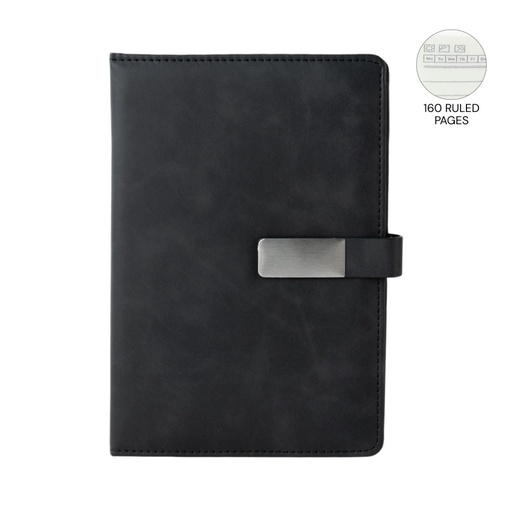 [NBGL 5405] WINDSOR - Giftology A5 PU Magnet Closure Notebook - Black 