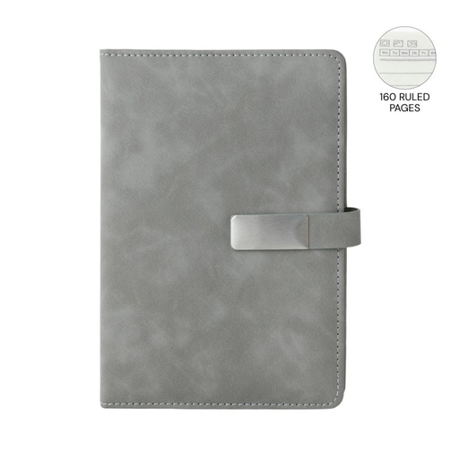[NBGL 5407] WINDSOR - Giftology A5 PU Magnet Closure Notebook - Grey