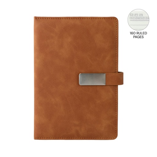 [NBGL 5409] WINDSOR - Giftology A5 PU Magnet Closure Notebook - Tan