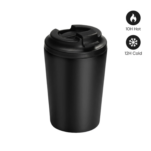 [DWHL 3309] MILOS - Hans Larsen Double Wall Coffee Mug 350 ml - Black 
