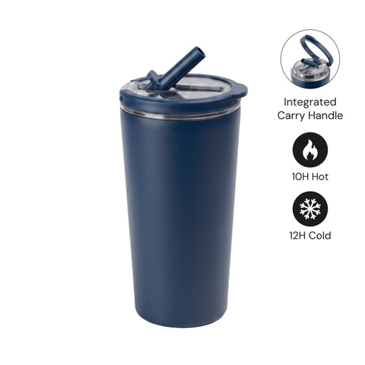 [DWHL 3314] MARBELLA - Hans Larsen Double Wall Tumbler with Sip Lid 600 ml - Navy Blue