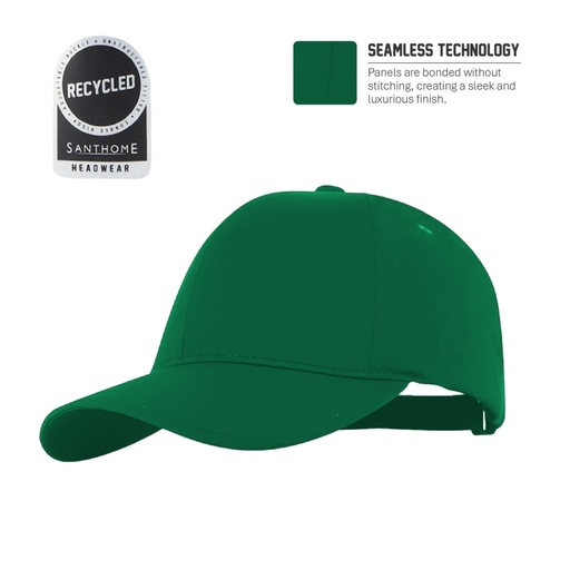 [HWSN 7143] PEAK - Santhome® DryNCool® Advanced Seamless 6-Panel Cap - Green 