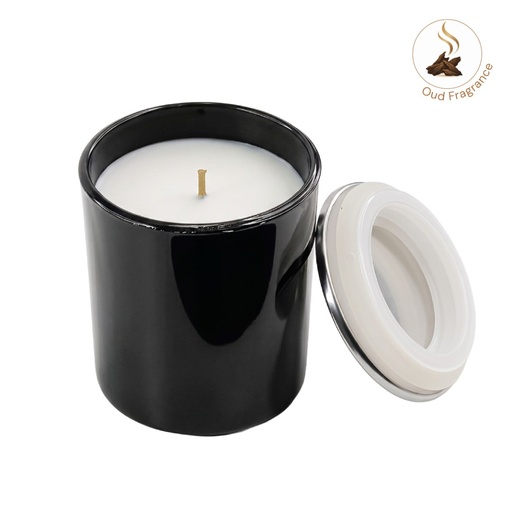 [SCGL 9240] SHAMS - Arabian Oud Scented Candle with Metal Lid - Black 