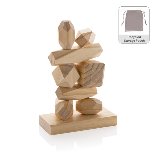 [SPGL 9242] BIRCH - Wood Balancing Rocks Game with Pouch