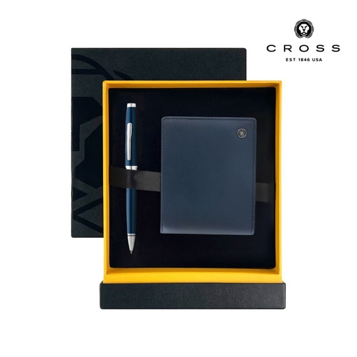 [GSCR 9639] Cross Coventry Ballpoint Pen with Leather Wallet - Blue